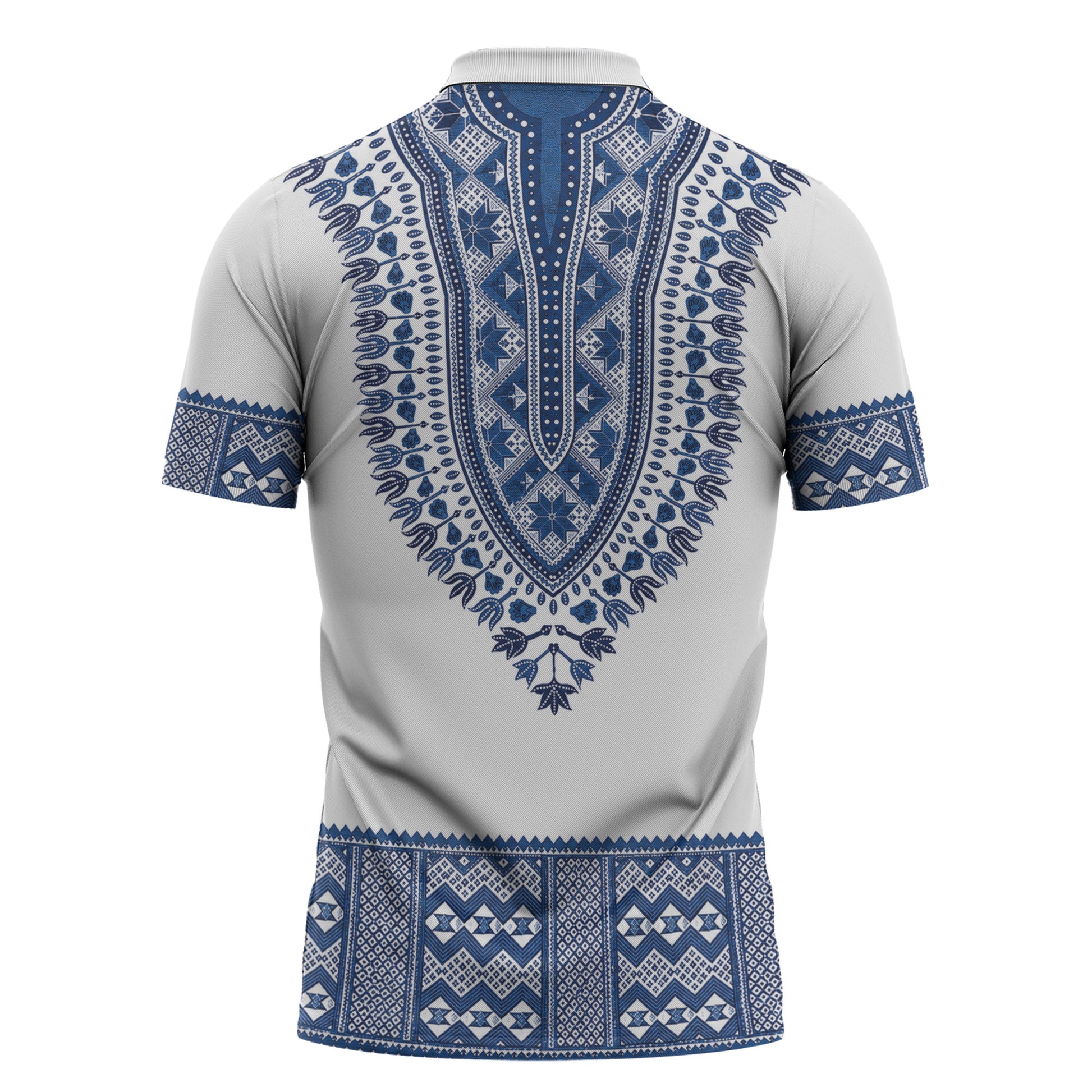 Cape Verde Zipper Polo Shirt Pano di Terra Dashiki Style