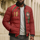Custom Morocco National Football Bomber Puffer Jacket Atlas Lions-Claws