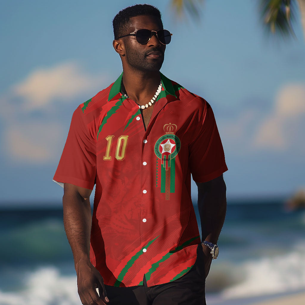 Custom Morocco National Football Hawaiian Shirt Atlas Lions-Claws