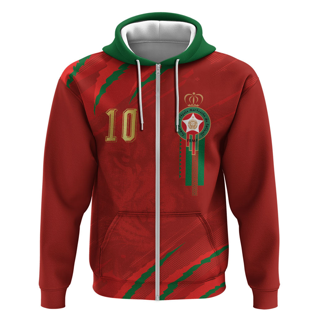 Custom Morocco National Football Hoodie Atlas Lions-Claws