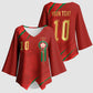 Custom Morocco National Football Kimono Sleeve Blouse Atlas Lions-Claws