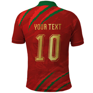 Custom Morocco National Football Polo Shirt Atlas Lions-Claws