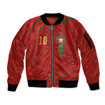 Custom Morocco National Football Sleeve Zip Bomber Jacket Atlas Lions-Claws