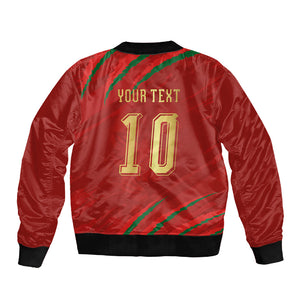 Custom Morocco National Football Sleeve Zip Bomber Jacket Atlas Lions-Claws