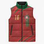 Custom Morocco National Football Sleeveless Puffer Jacket Atlas Lions-Claws