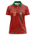 Custom Morocco National Football Women Polo Shirt Atlas Lions-Claws