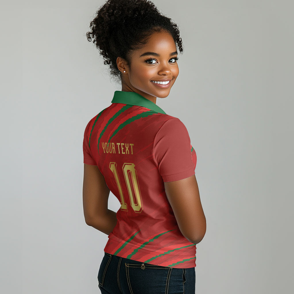 Custom Morocco National Football Women Polo Shirt Atlas Lions-Claws