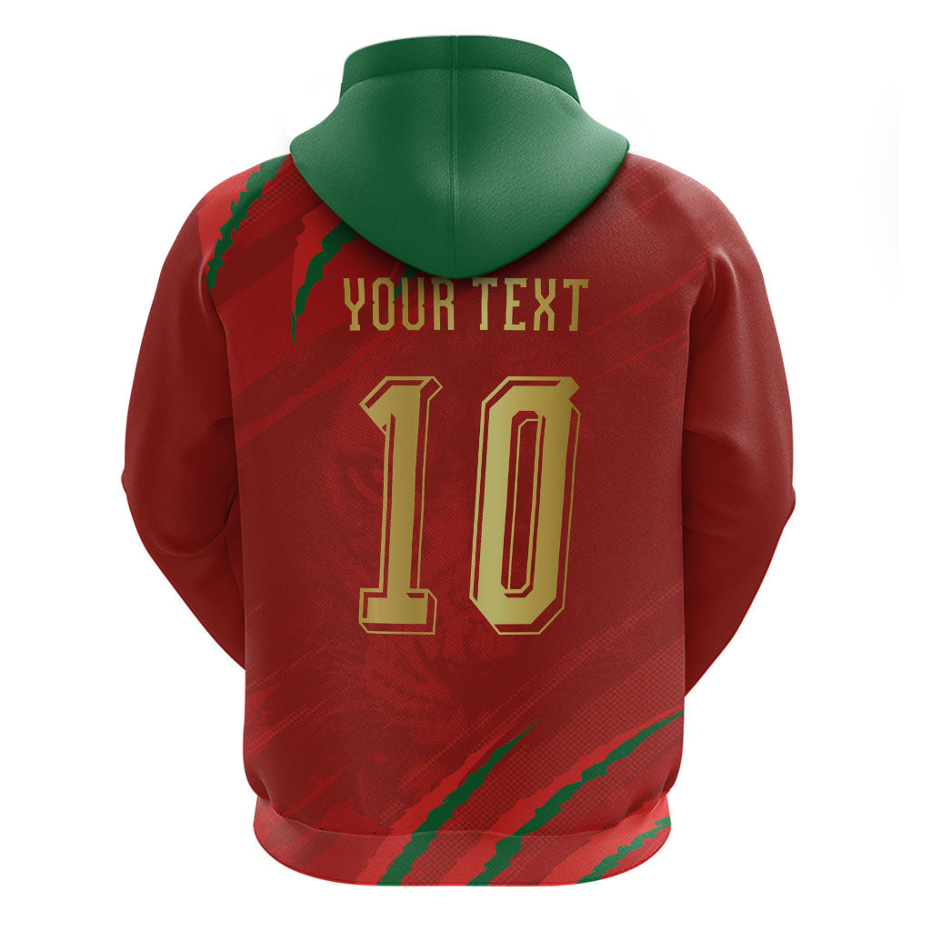 Custom Morocco National Football Zip Hoodie Atlas Lions-Claws