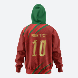 Custom Morocco National Football Zip Hoodie Atlas Lions-Claws