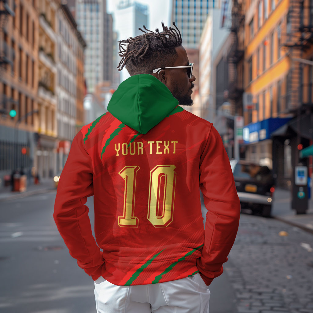 Custom Morocco National Football Zip Hoodie Atlas Lions-Claws