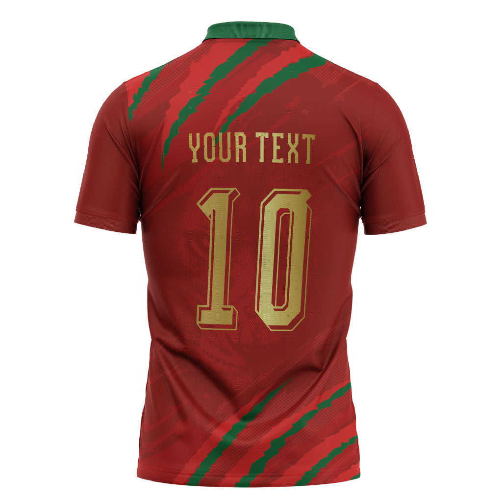Custom Morocco National Football Zipper Polo Shirt Atlas Lions-Claws