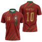 Custom Morocco National Football Zipper Polo Shirt Atlas Lions-Claws