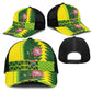 South Africa National Football Baseball Net Cap King Protea with African Tribal Geometric Pattern Culture Art