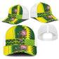 South Africa National Football Baseball Net Cap King Protea with African Tribal Geometric Pattern Culture Art