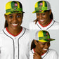 South Africa National Football Baseball Net Cap King Protea with African Tribal Geometric Pattern Culture Art