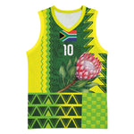 Custom South Africa National Football Basketball Jersey King Protea with African Tribal Geometric Pattern Culture Art