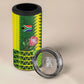Custom South Africa National Football 4 in 1 Can Cooler Tumbler King Protea with African Tribal Geometric Pattern Culture Art