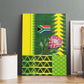 South Africa National Football Canvas Wall Art King Protea with African Tribal Geometric Pattern Culture Art