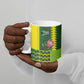 Custom South Africa National Football Ceramic Mug King Protea with African Tribal Geometric Pattern Culture Art
