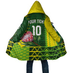 Custom South Africa National Football Cloak King Protea with African Tribal Geometric Pattern Culture Art