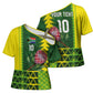 Custom South Africa National Football Cross Shoulder Shirt King Protea with African Tribal Geometric Pattern Culture Art