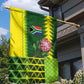 South Africa National Football Garden Flag King Protea with African Tribal Geometric Pattern Culture Art