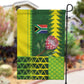 South Africa National Football Garden Flag King Protea with African Tribal Geometric Pattern Culture Art