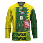 Custom South Africa National Football Hockey Jersey King Protea with African Tribal Geometric Pattern Culture Art