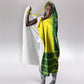 South Africa National Football Hooded Blanket King Protea with African Tribal Geometric Pattern Culture Art