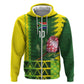 Custom South Africa National Football Hoodie King Protea with African Tribal Geometric Pattern Culture Art
