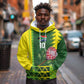 Custom South Africa National Football Hoodie King Protea with African Tribal Geometric Pattern Culture Art