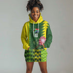 Custom South Africa National Football Hoodie Dress King Protea with African Tribal Geometric Pattern Culture Art