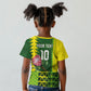 Custom South Africa National Football Kid T shirt King Protea with African Tribal Geometric Pattern Culture Art
