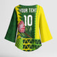 Custom South Africa National Football Kimono Sleeve Blouse King Protea with African Tribal Geometric Pattern Culture Art