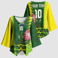Custom South Africa National Football Kimono Sleeve Blouse King Protea with African Tribal Geometric Pattern Culture Art