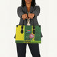 South Africa National Football Leather Bag King Protea with African Tribal Geometric Pattern Culture Art