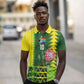 Custom South Africa National Football Polo Shirt King Protea with African Tribal Geometric Pattern Culture Art