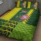South Africa National Football Quilt Bed Set King Protea with African Tribal Geometric Pattern Culture Art