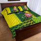 South Africa National Football Quilt Bed Set King Protea with African Tribal Geometric Pattern Culture Art