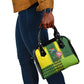 South Africa National Football Shoulder Handbag King Protea with African Tribal Geometric Pattern Culture Art