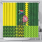 South Africa National Football Shower Curtain King Protea with African Tribal Geometric Pattern Culture Art