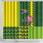 South Africa National Football Shower Curtain King Protea with African Tribal Geometric Pattern Culture Art