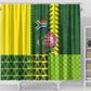 South Africa National Football Shower Curtain King Protea with African Tribal Geometric Pattern Culture Art