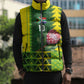 Custom South Africa National Football Sleeveless Puffer Jacket King Protea with African Tribal Geometric Pattern Culture Art
