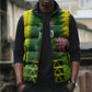 Custom South Africa National Football Sleeveless Puffer Jacket King Protea with African Tribal Geometric Pattern Culture Art