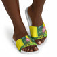 South Africa National Football Slide Sandals King Protea with African Tribal Geometric Pattern Culture Art