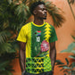 Custom South Africa National Football T shirt King Protea with African Tribal Geometric Pattern Culture Art