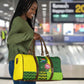 South Africa National Football Travel Bag King Protea with African Tribal Geometric Pattern Culture Art