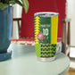 Custom South Africa National Football Tumbler Cup King Protea with African Tribal Geometric Pattern Culture Art
