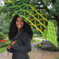 South Africa National Football Umbrella King Protea with African Tribal Geometric Pattern Culture Art